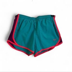 Nike Women's Teal, Purple, and Orange Running Shorts